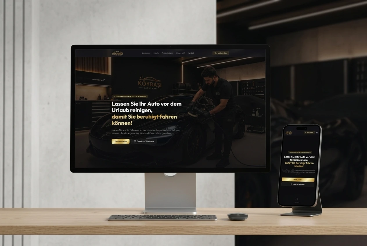 Köybasi CarClean Mockup (Desktop & Mobile)